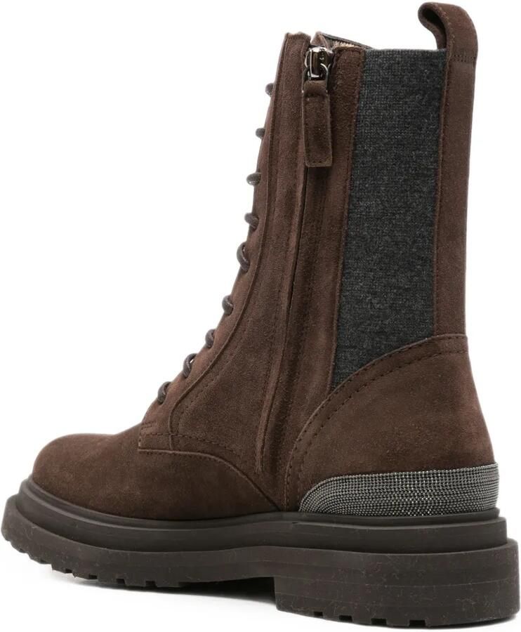 Brunello Cucinelli Combat boots met veters Bruin - Foto 2