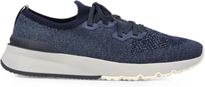 Brunello Cucinelli Gebreide katoenen sneakers Blauw
