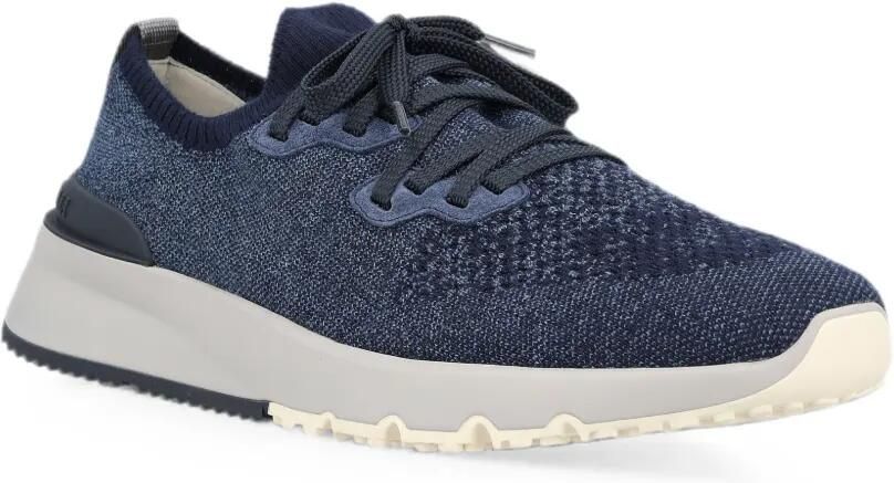 Brunello Cucinelli Gebreide katoenen sneakers Blauw - Foto 3