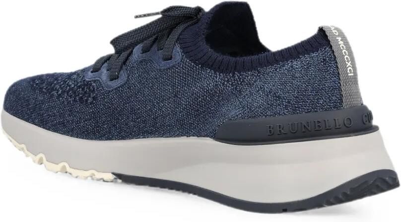 Brunello Cucinelli Gebreide katoenen sneakers Blauw - Foto 2
