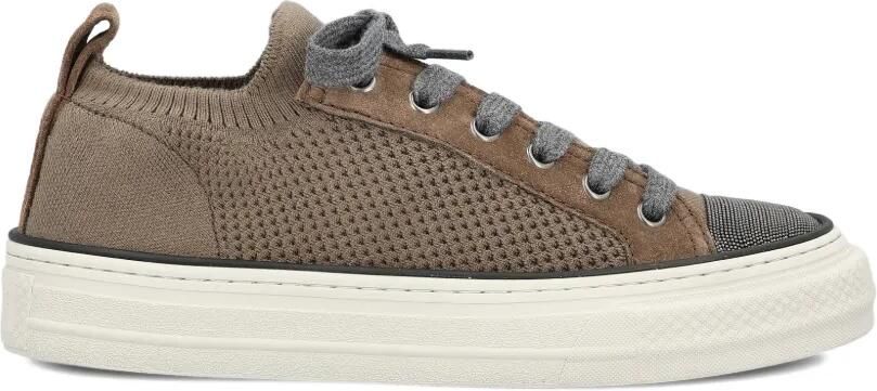 Brunello Cucinelli Gebreide sneakers Bruin