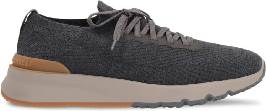 Brunello Cucinelli Gebreide sneakers Grijs