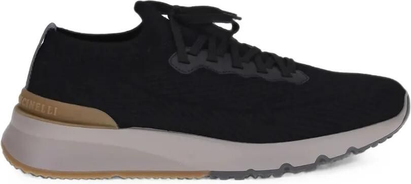Brunello Cucinelli Gebreide sok-sneakers Zwart