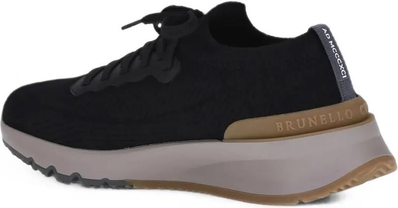 Brunello Cucinelli Gebreide sok-sneakers Zwart - Foto 3