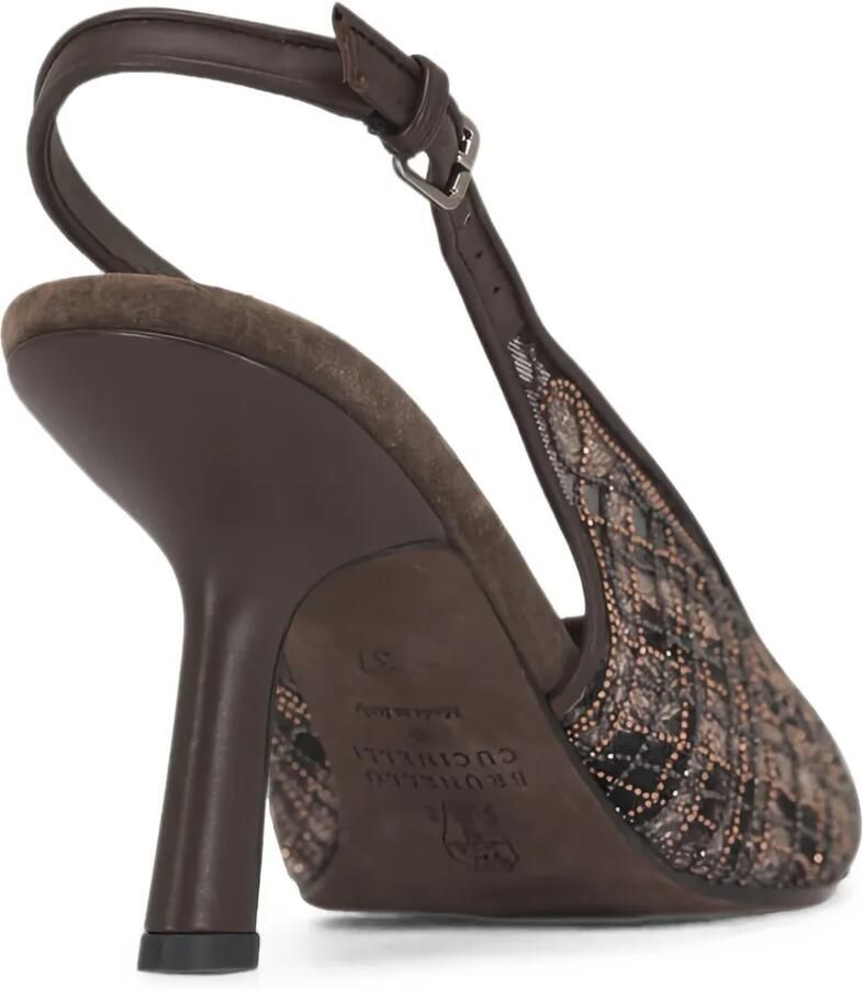 Brunello Cucinelli Geruite pumps verfraaid met kralen Bruin - Foto 2