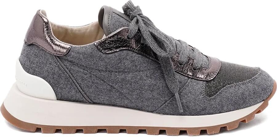 Brunello Cucinelli Getextureerde sneakers Grijs