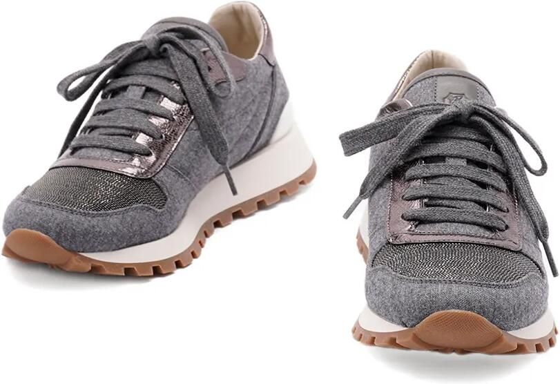 Brunello Cucinelli Getextureerde sneakers Grijs - Foto 3
