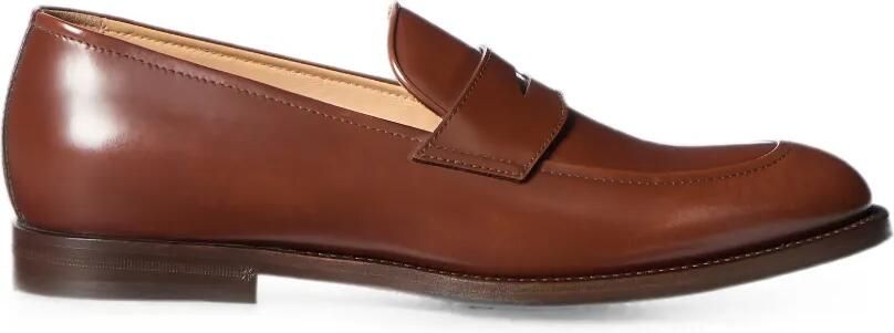 Brunello Cucinelli Gevlochten kalfsleren en gepolijste penny loafers Bruin