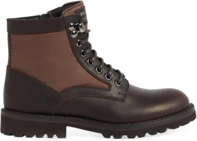 Brunello Cucinelli Kids Leren veterlaarzen Bruin
