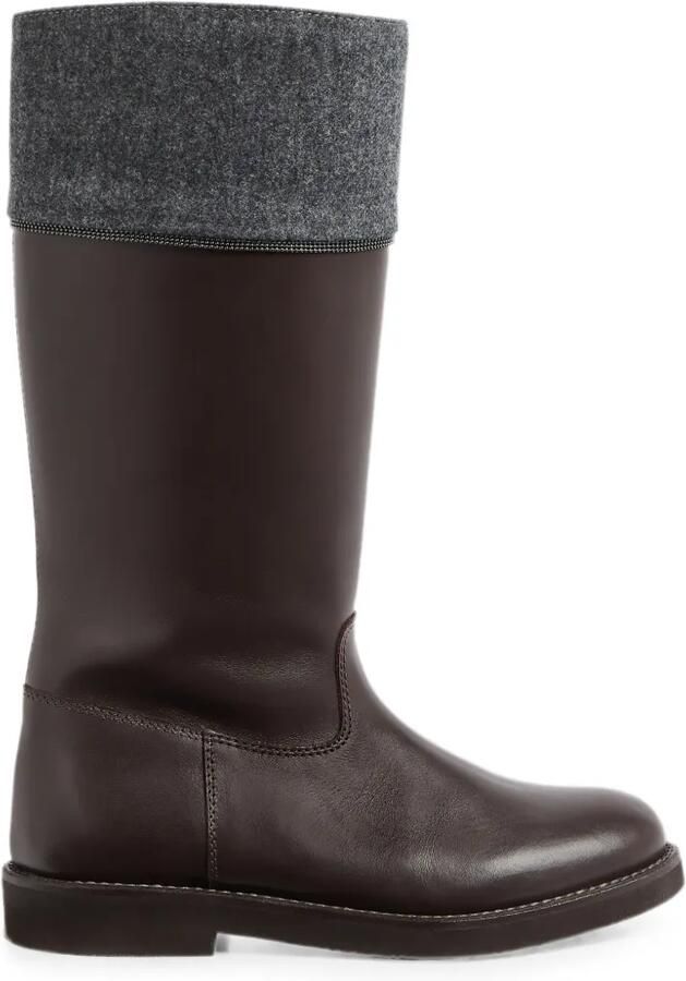Brunello Cucinelli Kids Monili lange laarzen Bruin