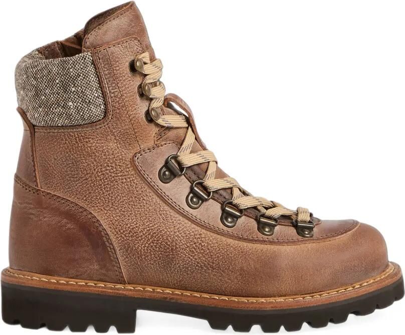 Brunello Cucinelli Kids textured leather boots Bruin - Foto 4