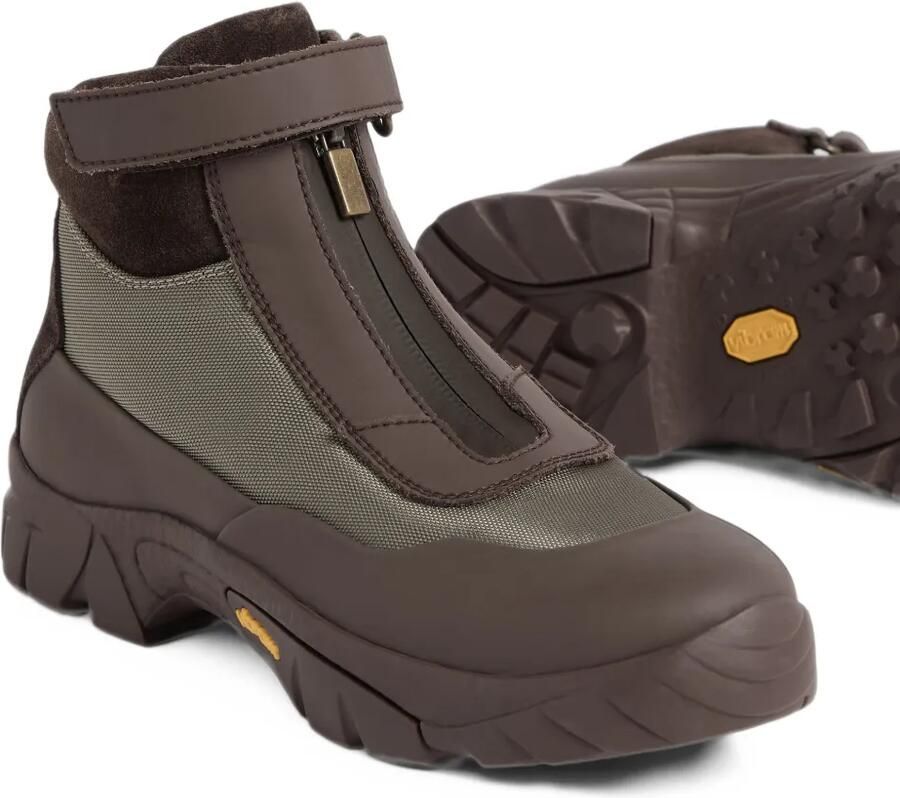Brunello Cucinelli Kids zip-fastening touch-strap boots Bruin - Foto 2