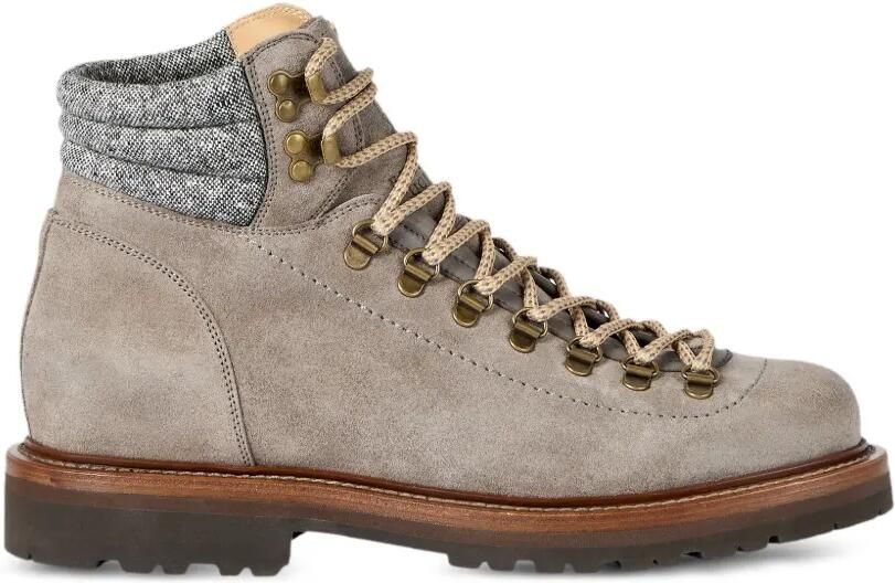 Brunello Cucinelli Laarzen in Mountain-stijl met inzetstuk van wol en kasjmier Grijs