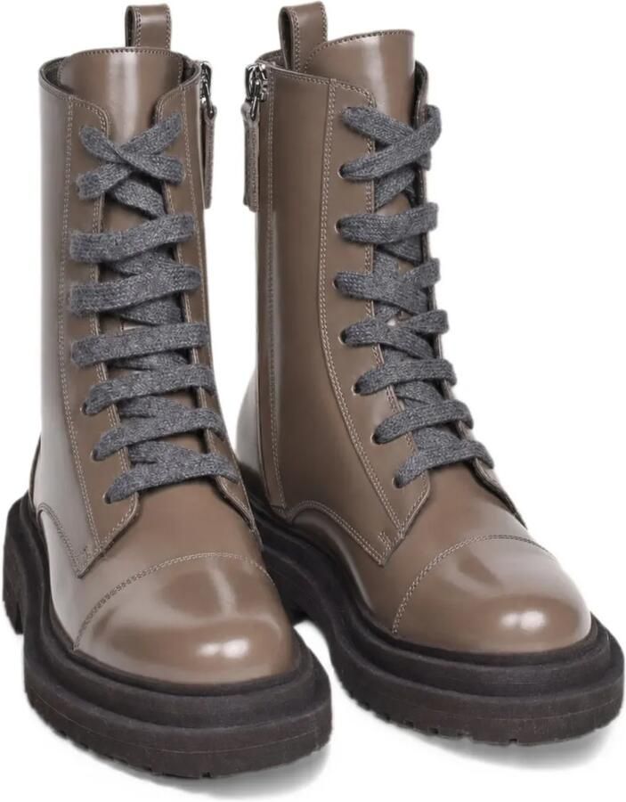 Brunello Cucinelli lace-up leather boots Bruin - Foto 2
