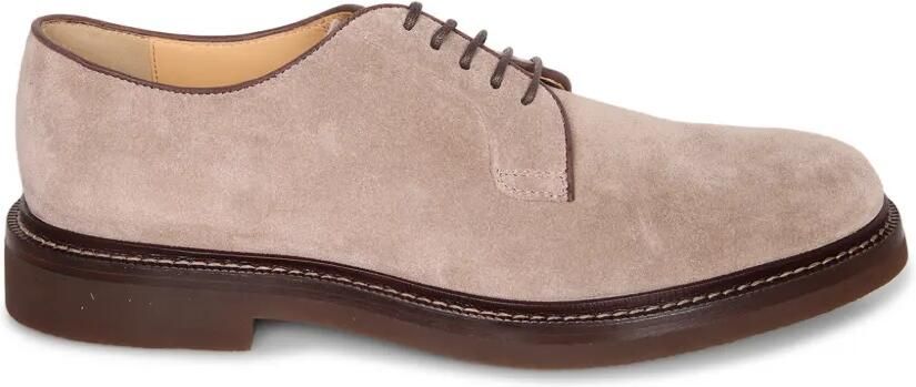 Brunello Cucinelli Leren veterschoenen Beige