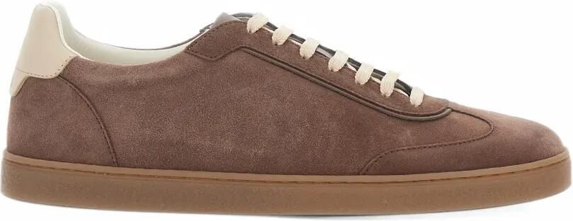 Brunello Cucinelli lace-up suede sneakers Bruin