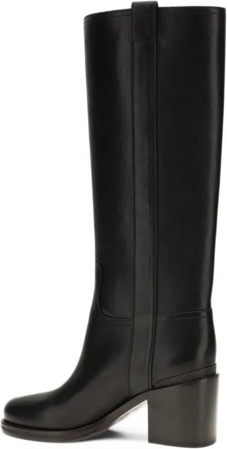 Brunello Cucinelli leather knee-high boots Zwart - Foto 2