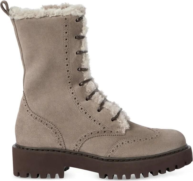 Brunello Cucinelli Leren enkellaarzen Beige