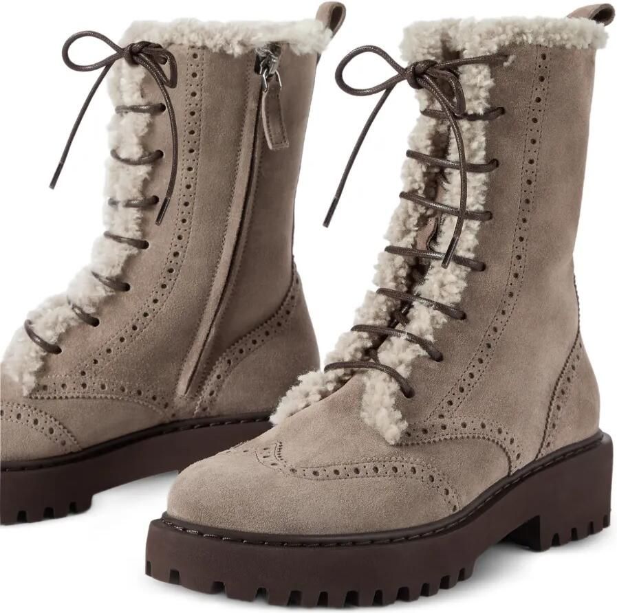 Brunello Cucinelli Leren enkellaarzen Beige - Foto 2