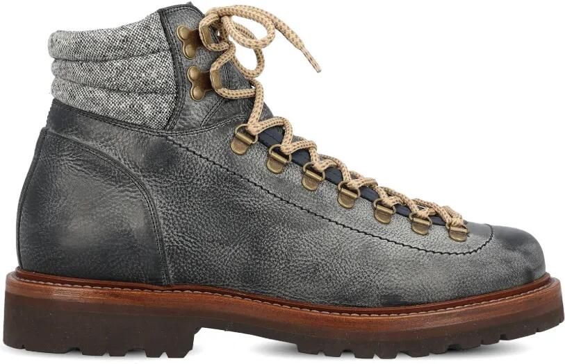 Brunello Cucinelli Leren laarzen met vlakken Blauw