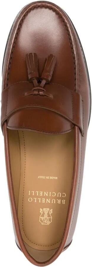 Brunello Cucinelli Leren loafers met kwastjes Bruin - Foto 4