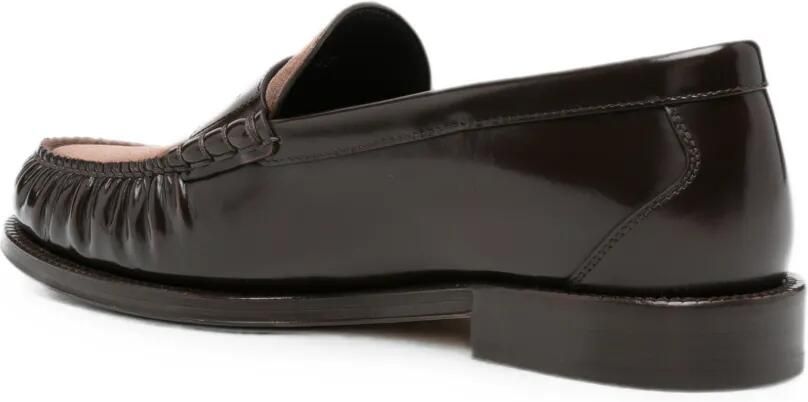 Brunello Cucinelli Leren loafers met vlakken Bruin - Foto 3
