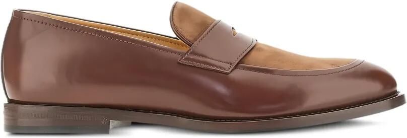 Brunello Cucinelli Leren loafers met vlakken Bruin