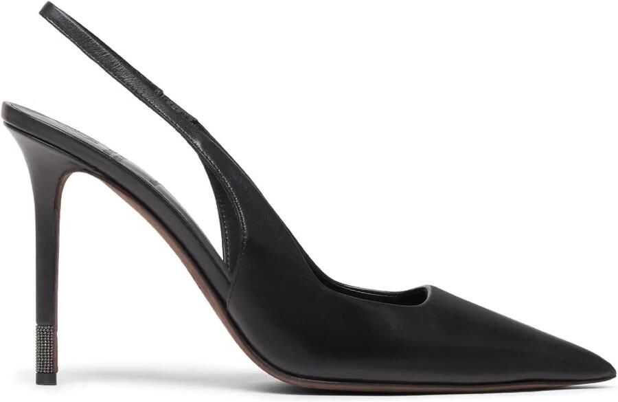 Brunello Cucinelli Leren slingback pumps met monili detail Zwart