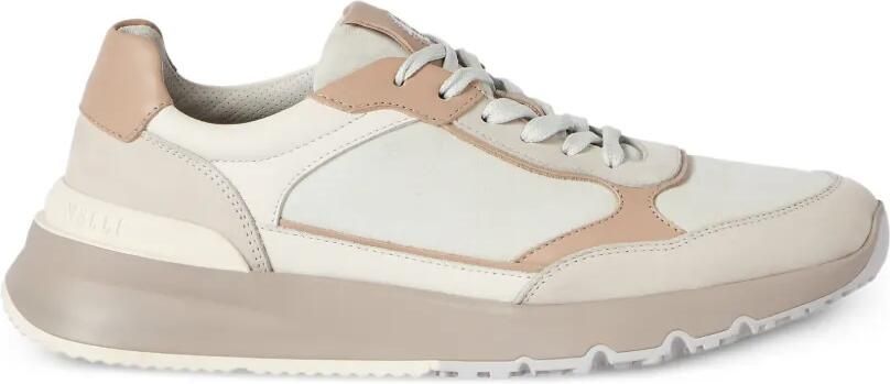 Brunello Cucinelli Leren sneakers met vlakken Beige