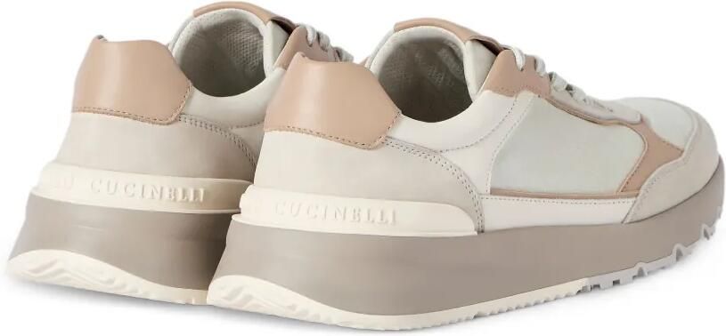 Brunello Cucinelli Leren sneakers met vlakken Beige - Foto 4