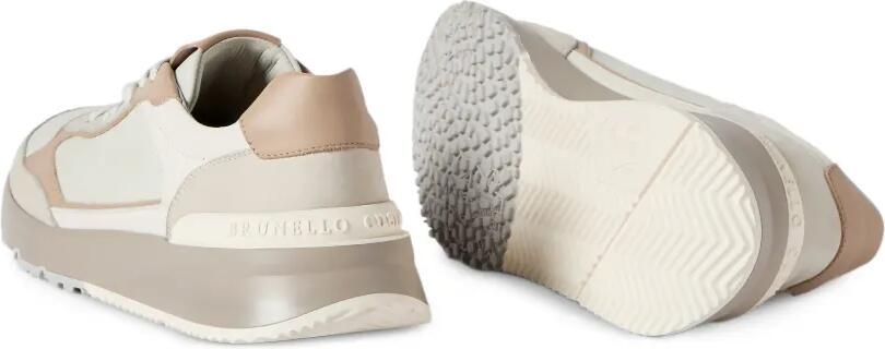 Brunello Cucinelli Leren sneakers met vlakken Beige - Foto 5