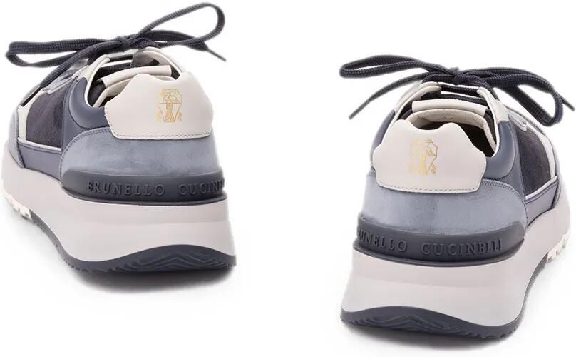 Brunello Cucinelli Leren sneakers met vlakken Blauw - Foto 3