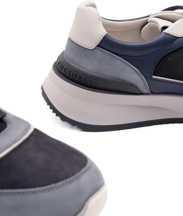 Brunello Cucinelli Leren sneakers met vlakken Blauw - Foto 2