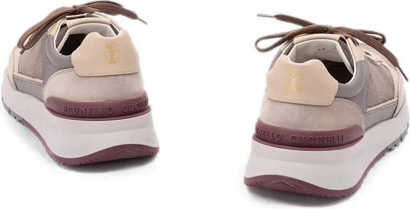 Brunello Cucinelli Nubuck en suède sneakers Bruin - Foto 4
