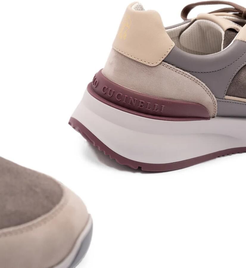 Brunello Cucinelli Nubuck en suède sneakers Bruin - Foto 2