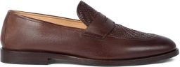 Brunello Cucinelli Loafers met gevlochten-effect en penny loafers Bruin