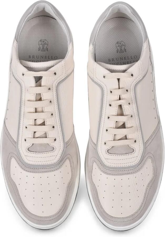 Brunello Cucinelli Low-top sneakers met geperforeerde vlakken Wit - Foto 3