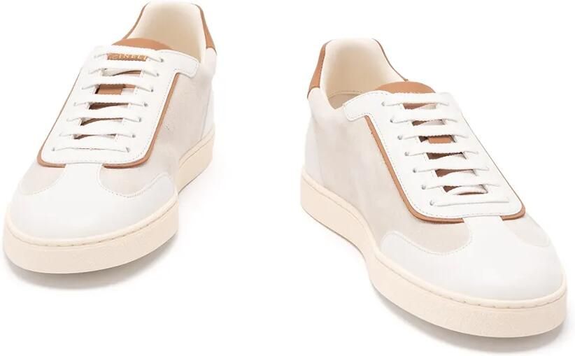 Brunello Cucinelli Low-top sneakers met leren vlakken Beige - Foto 3