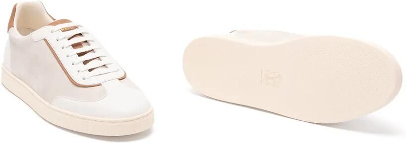 Brunello Cucinelli Low-top sneakers met leren vlakken Beige - Foto 5