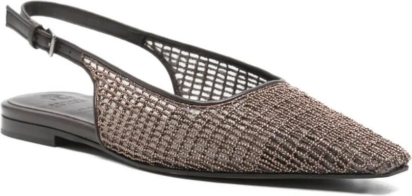 Brunello Cucinelli Mesh pumps met monili-ketting Bruin - Foto 2