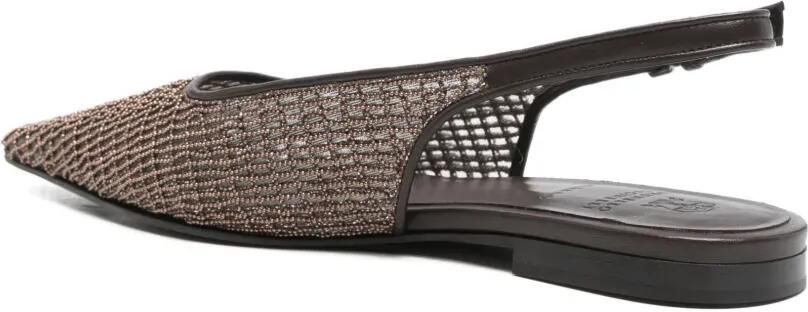 Brunello Cucinelli Mesh pumps met monili-ketting Bruin - Foto 3