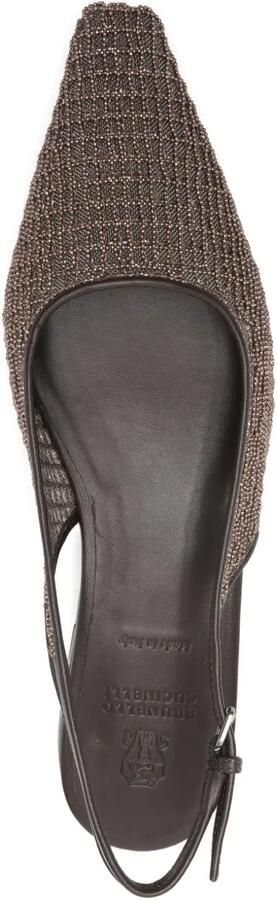 Brunello Cucinelli Mesh pumps met monili-ketting Bruin - Foto 4