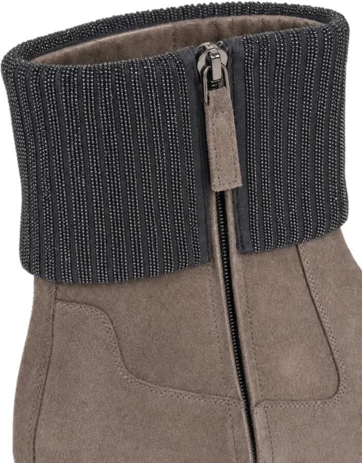 Brunello Cucinelli monili-embellished suede ankle boots Grijs - Foto 2