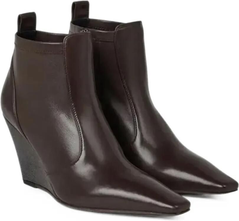 Brunello Cucinelli monili-embellished wedge ankle boots Bruin - Foto 2
