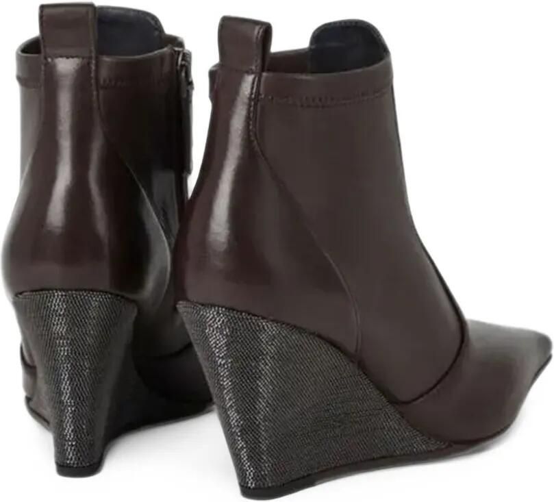 Brunello Cucinelli monili-embellished wedge ankle boots Bruin - Foto 3