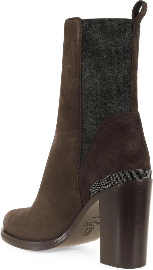 Brunello Cucinelli Monili enkellaarzen met ketting Bruin - Foto 3