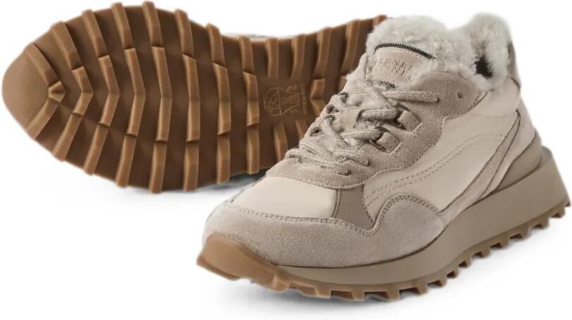 Brunello Cucinelli Monili sneakers met lammy voering Beige - Foto 2