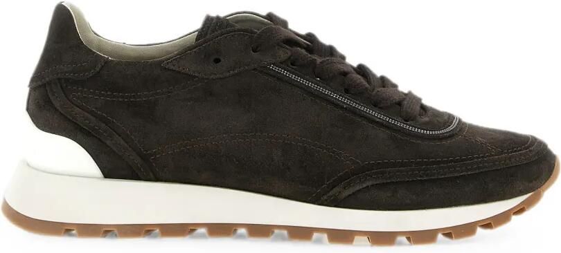 Brunello Cucinelli Monili suède sneakers Bruin