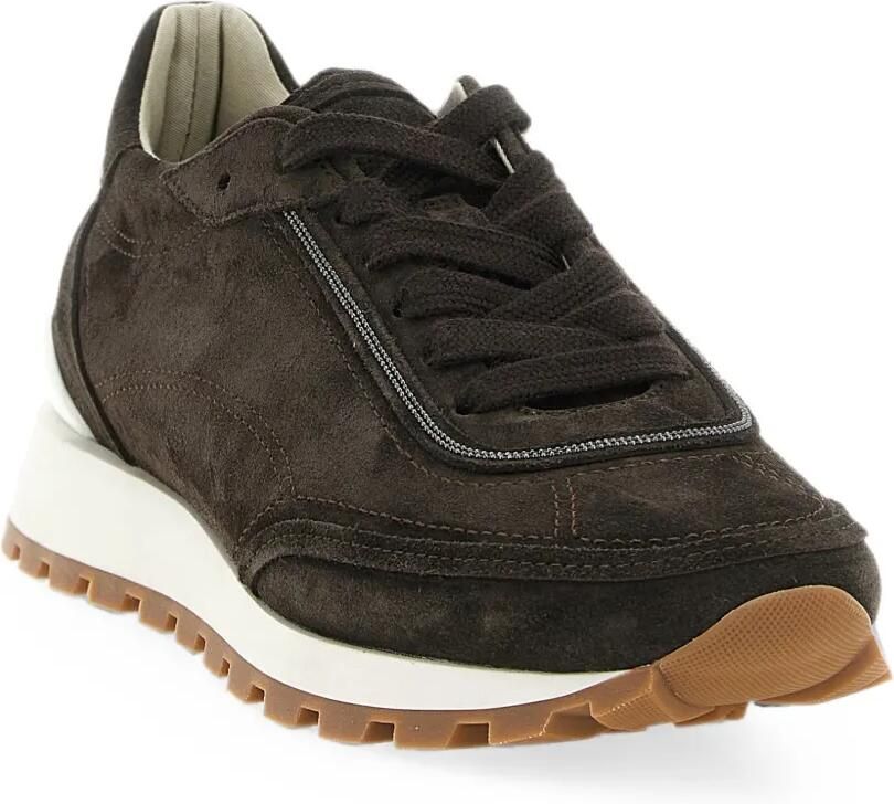 Brunello Cucinelli Monili suède sneakers Bruin - Foto 2