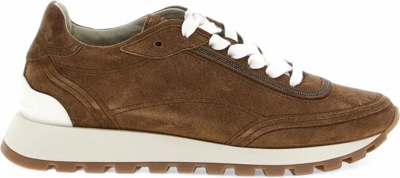 Brunello Cucinelli monili-trim suede sneakers Bruin
